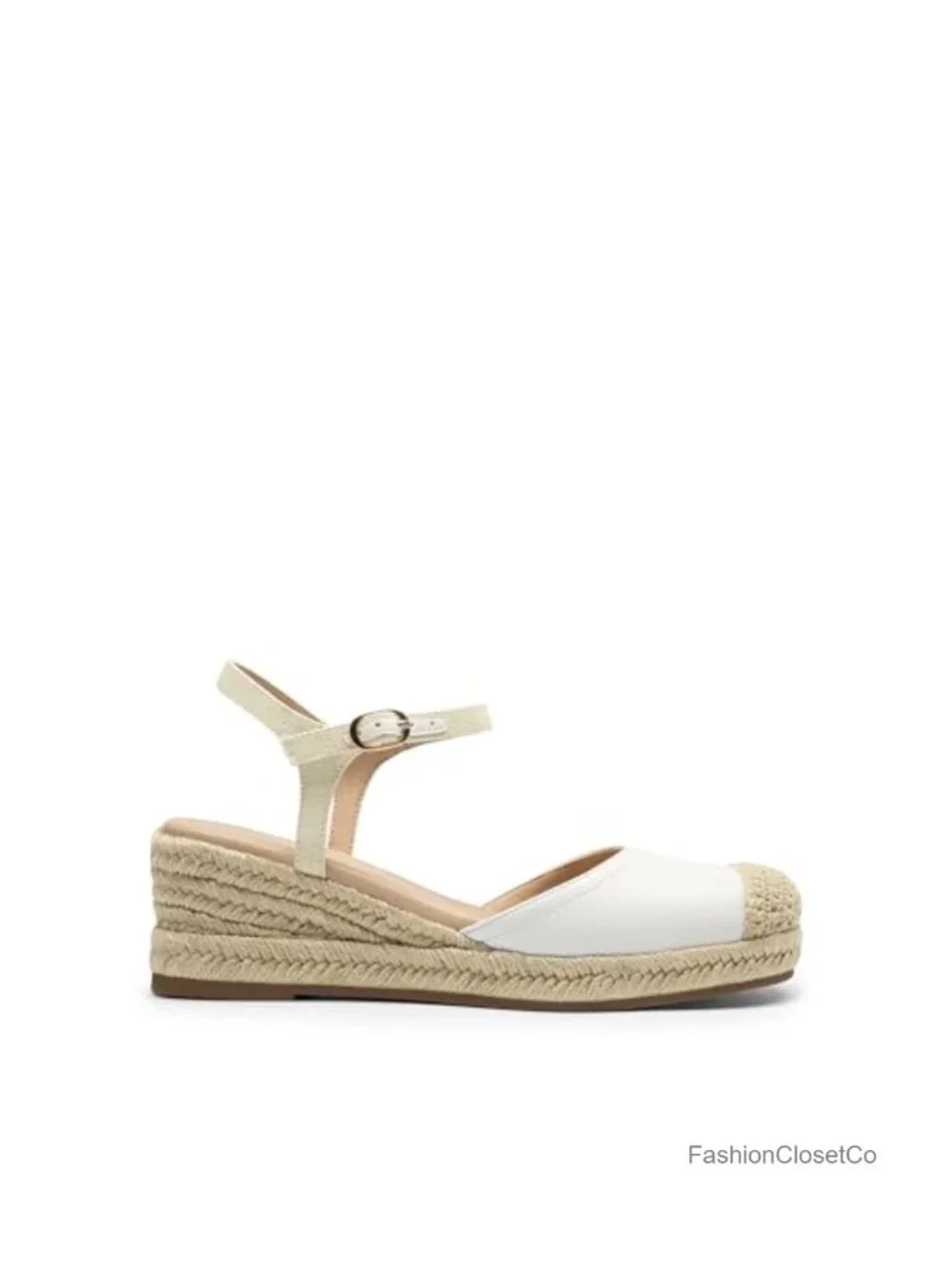 Strappy Espadrille Platform Wedge Sandals, Faux Leather, 2.3
